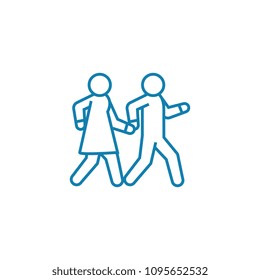 Joint leisure linear icon concept. Joint leisure line vector sign, symbol, illustration.