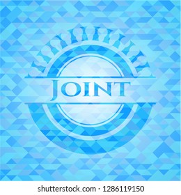 Joint light blue emblem with triangle mosaic background