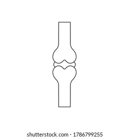 Joint line bone icon. People outline joint bones black shape vector illustration isolated on white background. Human knee joint bone.
