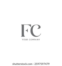 Joint logo F C icon vector template.