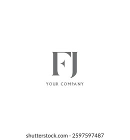 Joint logo F J icon vector template.