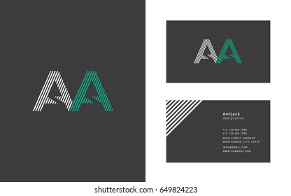 A A joint logo vector with business card template