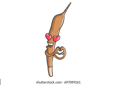 The Joint in Love. Vector Illustration. Isolated on white background.