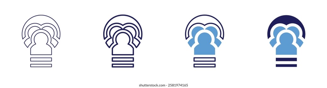 Joint mission icon in 4 different styles. Thin Line, Line, Bold Line, Duotone. Duotone style. Editable stroke.