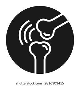 Joint Mobility Icon Glyph Style Vector Illustration
