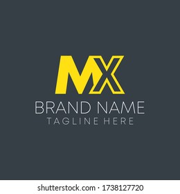 vector de diseño de logotipo de letra mx conjunta.