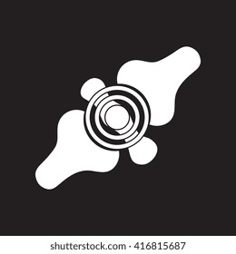 joint pain flat icon in black and white  style problems joints, bone pain