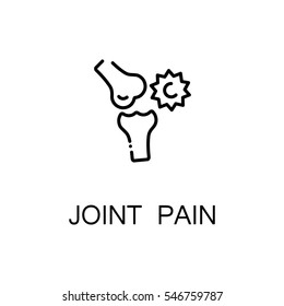 Joint pain flat icon. Single high quality outline symbol of illness and injury for web design or mobile app. Thin line signs of joint pain for design logo, visit card. Outline pictogram of joint pain