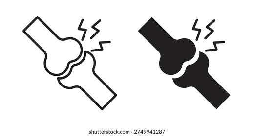 joint pain icon in black solid style. linear symbol.