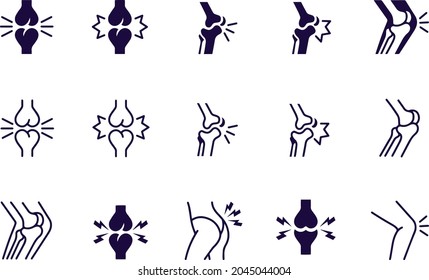 Joint pain icon set vector design 