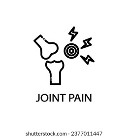 Joint pain icon. Single high quality outline symbol of illness and injury for web design or mobile app. Thin line signs of joint pain for design logo, visit card. Outline pictogram of joint pain