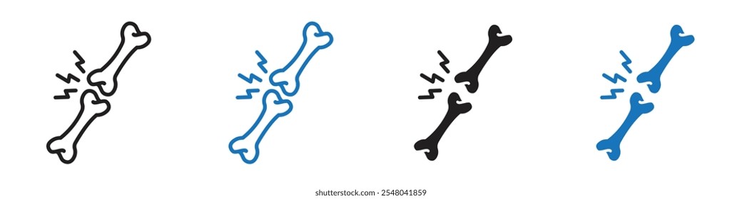 Joint pain icon Vector set outline