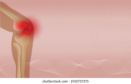 Joint pain illustration. Bone pain. Ache. Arthritis. Orthopedic medical concept.