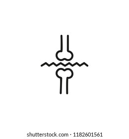 Joint pain line icon. Bones, cartilage, osteoporosis. Health care concept. Can be used for topics like senile disease, aging, sports medicine