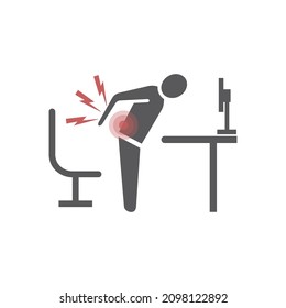 joint pain line icon. Vector icon for web graphic.