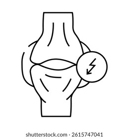 joint pain line icon vector. joint pain sign. isolated contour symbol black illustration