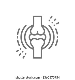 Joint pain, obesity, adiposity line icon.