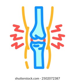 joint pain obesity overweight color icon vector. joint pain obesity overweight sign. isolated symbol illustration