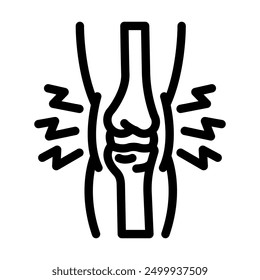 joint pain obesity overweight line icon vector. joint pain obesity overweight sign. isolated contour symbol black illustration
