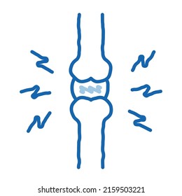 Joint Pain sketch icon vector. Hand drawn blue doodle line art Joint Pain sign. isolated symbol illustration