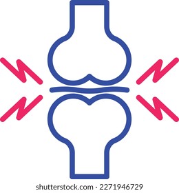 Joint pain thin line icon. Modern vector illustration of arthritis symptom.