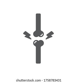 Joint pain vector icon symbol isolated on white background