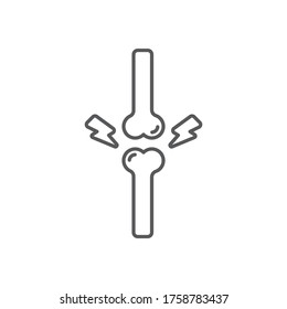 Joint pain vector icon symbol isolated on white background