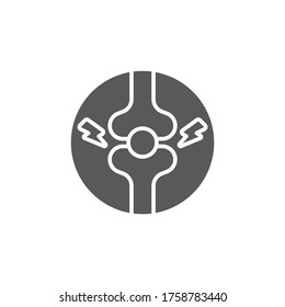 Joint pain vector icon symbol isolated on white background