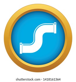 Joint pipe in form S letter icon blue vector isolated on white background for any design