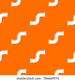 Joint pipe in form S letter pattern repeat seamless in orange color for any design. Vector geometric illustration