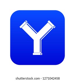 Joint pipe in form Y letter icon digital blue for any design isolated on white vector illustration