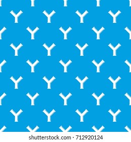 Joint pipe in form Y letter pattern repeat seamless in blue color for any design. Vector geometric illustration