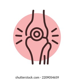 Joint problem сolor line icon. Pictogram for web page.