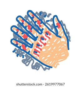 joint redness disease symptom doodle icon sketch vector. joint redness disease symptom sign. isolated symbol illustration