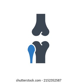 Joint Related Vector Glyph Icon. Joint sign. Isolated on White Background
