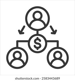 Joint Sales Outline Icon Vector Illustration