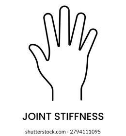 Joint stiffness line icon showing human hand immobility symptom