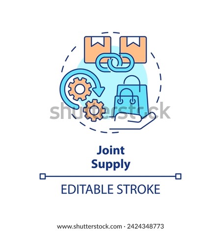 Joint supply multi color concept icon. Production of one good results in production of another. Round shape line illustration. Abstract idea. Graphic design. Easy to use in brochure marketing