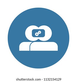 joint thinking icon in Badge style 