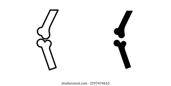 Joint vector icon set black filled and outlined style.