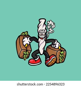 joint vector smoking joint hold nug weed cartoon