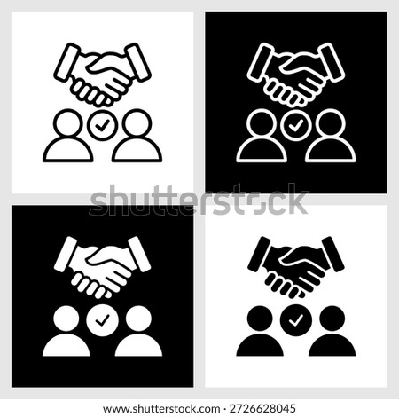 Joint Venture Icon with Black and White Background