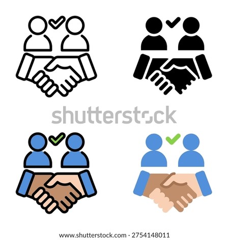 Joint venture icon collection of various styles for design branding, print and digital media