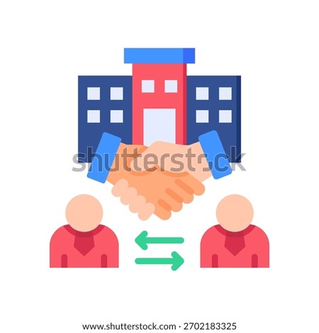 Joint Venture Icon Flat Vector Illustration