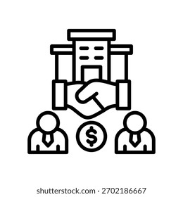 Ilustração de vetor de linha de ícone de empreendimento conjunto