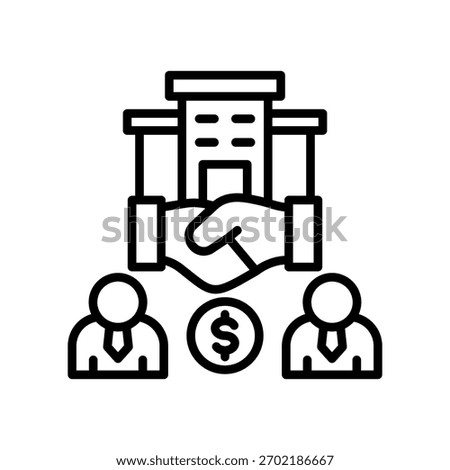 Joint Venture Icon Line Vector Illustration