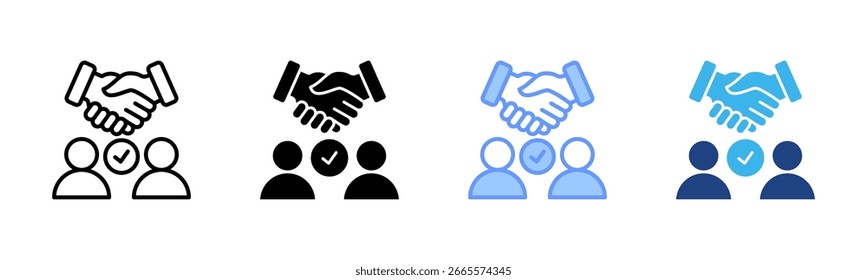 Joint Venture icon set multiple style collection