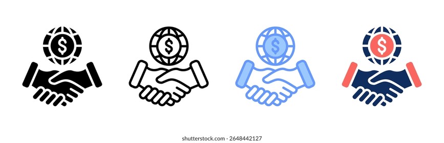 Joint Venture-Symbolblatt - Sammlung mehrerer Stile