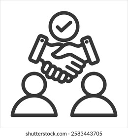 Joint Venture Outline Icon Vector Illustration