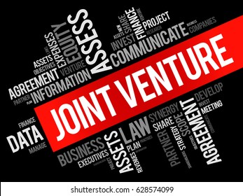 Joint Venture word cloud collage, business concept background